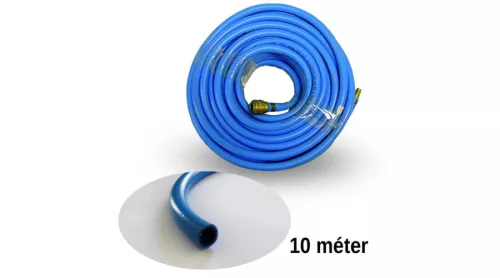Levegőtömlő csatlakozókkal készre szerelve (lágy, kék) PVC 15 bar 9 mm x 14,5 mm, 10 méter