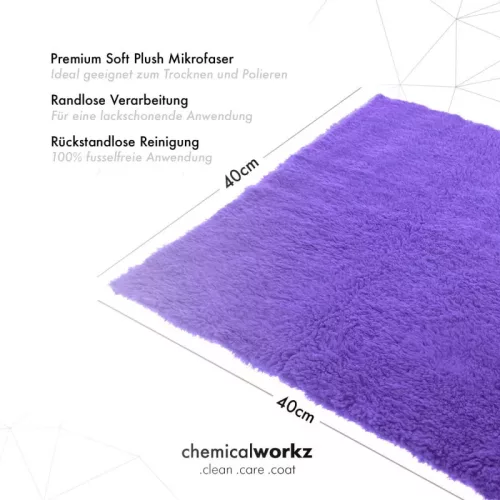 ChemicalWorkz Szegélymentes Prémium Törlőkendő 500GSM 40×40 Ibolya