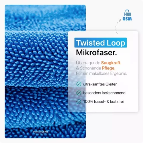 Chemicalworkz Kék Szárítókendő 60x40cm 1400GSM Shark Twisted Towel