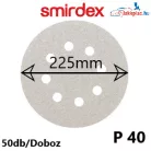 Smirdex 510 Tépőzáras körcsiszoló 225mm, 19 Lyuk, P40