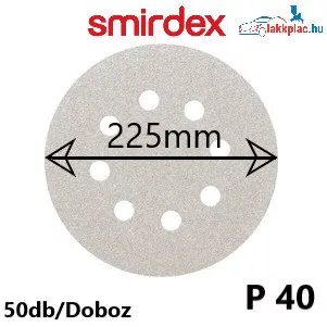 Smirdex 510 Tépőzáras körcsiszoló 225mm, 19 Lyuk, P40