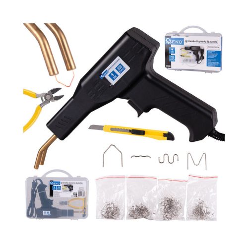 Geko műanyag hegesztő pisztoly kapcsokkal 