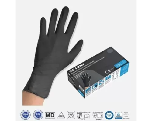 Setino Nitril Fekete Kesztyű 100db - M (7-8) méret