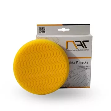 NAT Polír szivacs dia 150mm x 25mm tépőzáras kígyó mintás citromsárga