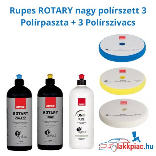 Rupes ROTARY Nagy Polírszett ( Polírpaszta + Polírszivacs ) - 130 / 150 mm (125 mm felfogótalpú gépekhez)