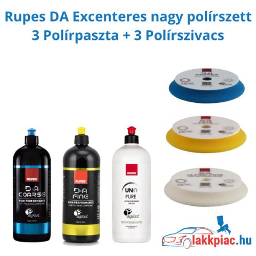 Rupes DA Excenteres Nagy Polírszett 1 Liter 125 mm es Padokkal