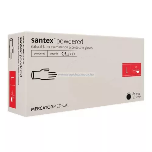 Santex Latex Kesztyű "L" méretben (púderezett)
