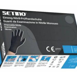 Setino Nitril Fekete Kesztyű 100db – XL (9-10) méret