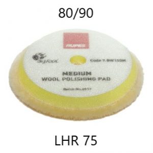 Rupes (közepes) Gyapjú polírpárna sárga 80 / 90 mm (LHR75)